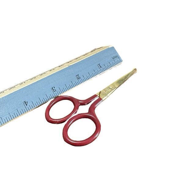 Vintage 3 Piece Baby Grooming Kit Comb Brush Safety Scissors In Box Germany Rare - Picture 8 of 10